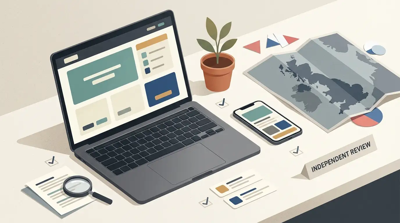 Editorial illustration representing an online casino review in a Great Britain context